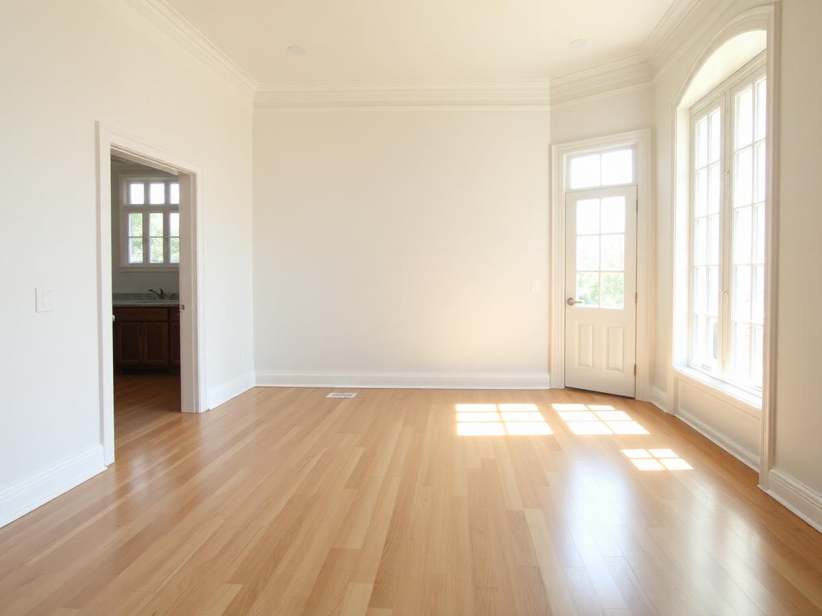 Newly built home interior, freshly cleaned after construction